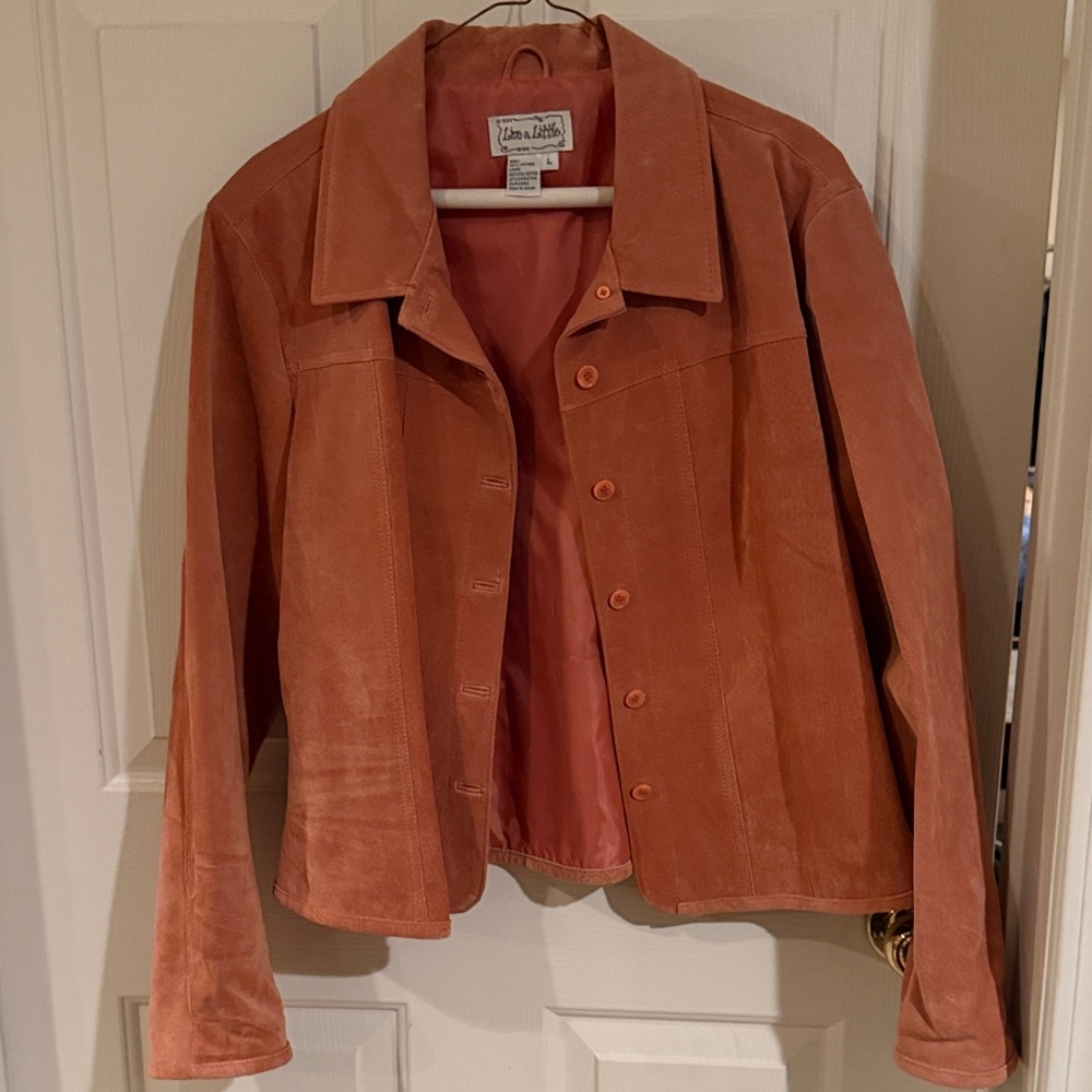 Live a Little Women's Suede Blazer - Warm pink Large